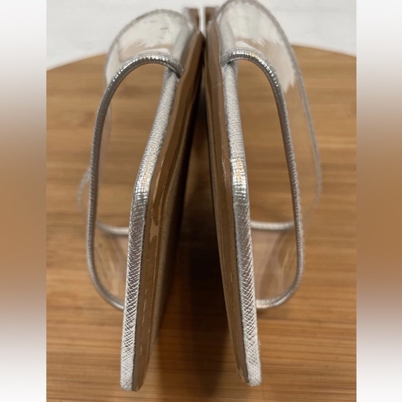 ZARA VINYL SLIDE SANDALS Silver Clear Strap Size US 7.5 EUR 38 Slip On 3626/310 - Picture 9 of 13